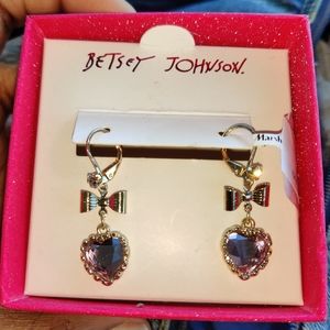 Betsy Johnson heart shaped earrings